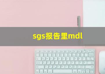 sgs报告里mdl