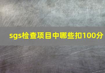 sgs检查项目中哪些扣100分