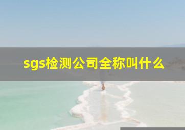 sgs检测公司全称叫什么