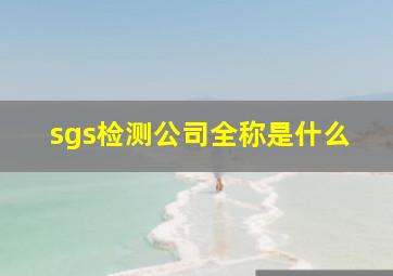 sgs检测公司全称是什么