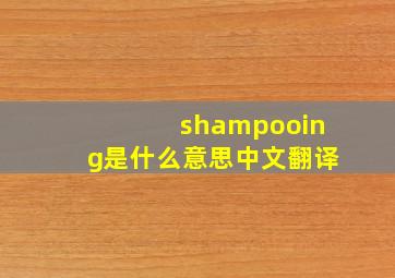 shampooing是什么意思中文翻译