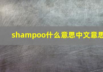 shampoo什么意思中文意思