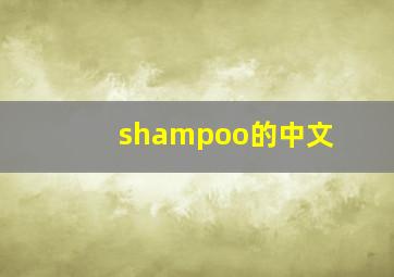 shampoo的中文