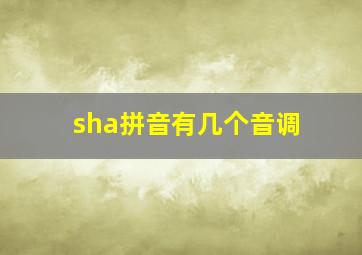 sha拼音有几个音调