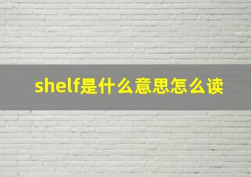 shelf是什么意思怎么读