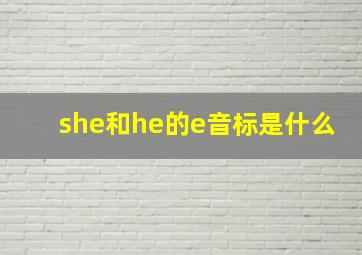 she和he的e音标是什么