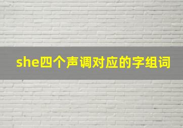 she四个声调对应的字组词