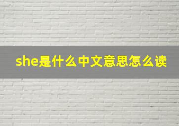 she是什么中文意思怎么读