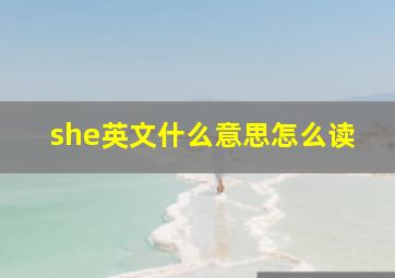 she英文什么意思怎么读