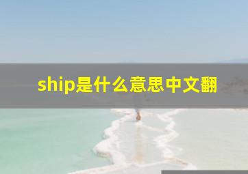 ship是什么意思中文翻