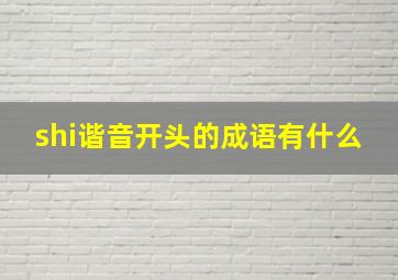 shi谐音开头的成语有什么