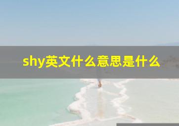 shy英文什么意思是什么