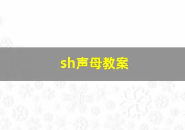 sh声母教案