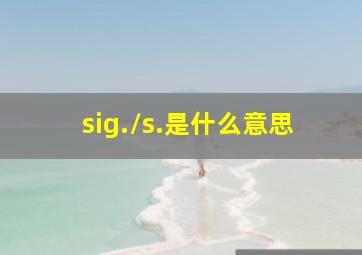 sig./s.是什么意思