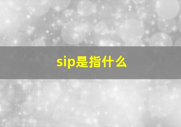 sip是指什么