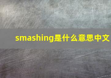 smashing是什么意思中文