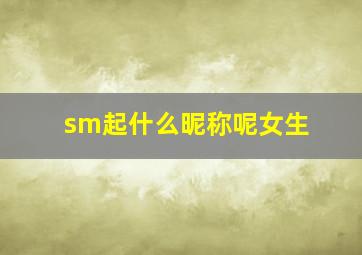 sm起什么昵称呢女生