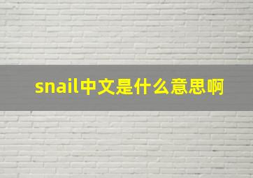 snail中文是什么意思啊