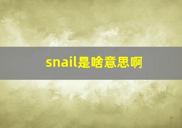 snail是啥意思啊