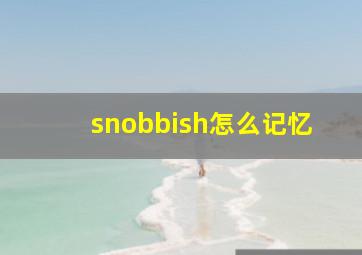 snobbish怎么记忆