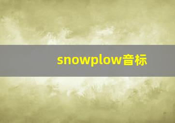 snowplow音标