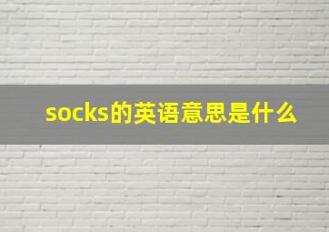 socks的英语意思是什么