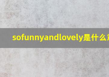 sofunnyandlovely是什么意思