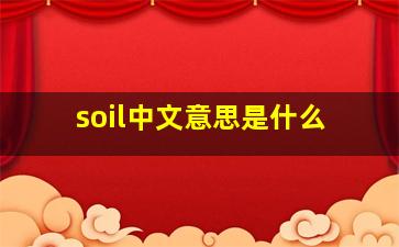 soil中文意思是什么