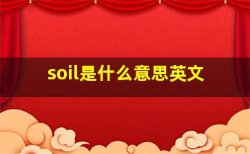 soil是什么意思英文