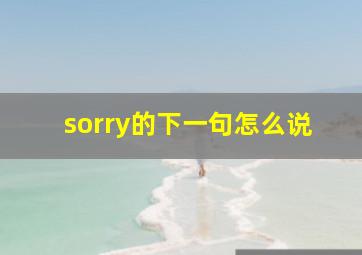 sorry的下一句怎么说