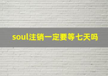 soul注销一定要等七天吗