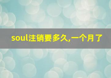 soul注销要多久,一个月了