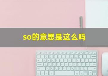 so的意思是这么吗