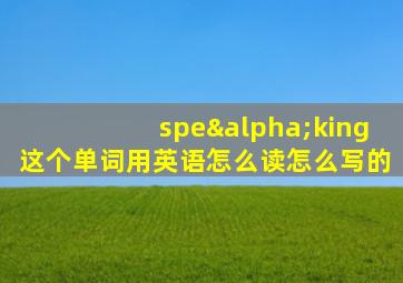 speαking这个单词用英语怎么读怎么写的