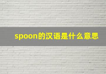 spoon的汉语是什么意思