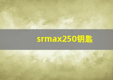 srmax250钥匙