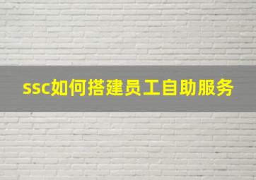 ssc如何搭建员工自助服务