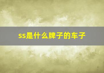 ss是什么牌子的车子