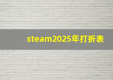 steam2025年打折表