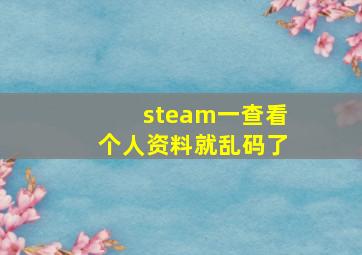 steam一查看个人资料就乱码了