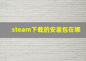 steam下载的安装包在哪