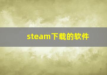 steam下载的软件