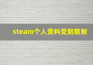 steam个人资料受到限制