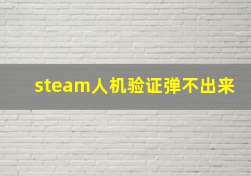 steam人机验证弹不出来