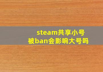 steam共享小号被ban会影响大号吗