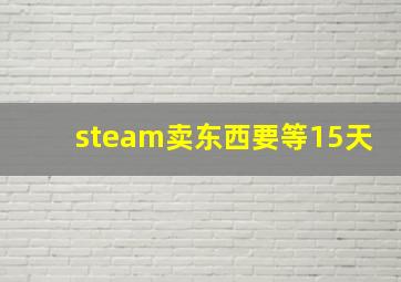 steam卖东西要等15天