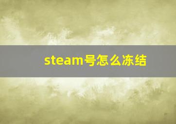 steam号怎么冻结