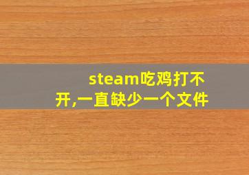 steam吃鸡打不开,一直缺少一个文件