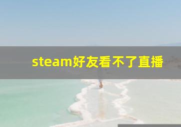 steam好友看不了直播