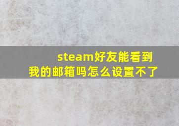 steam好友能看到我的邮箱吗怎么设置不了